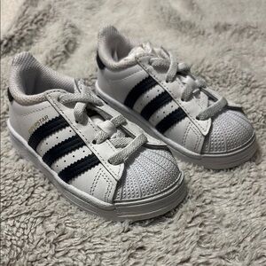 adidas Kids White and Black Superstar Sneakers